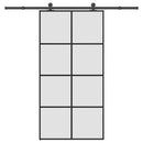 skydedør med hardwaresæt 102,5x205 cm sikkerhedsglas aluminium