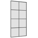 skydedør med hardwaresæt 102,5x205 cm sikkerhedsglas aluminium