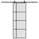 skydedør med hardwaresæt 76x205 cm sikkerhedsglas aluminium