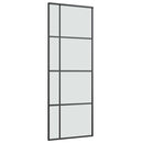 skydedør med hardwaresæt 76x205 cm sikkerhedsglas aluminium