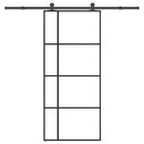 skydedør med hardwaresæt 90x205 cm sikkerhedsglas aluminium