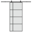 skydedør med hardwaresæt 90x205 cm sikkerhedsglas aluminium