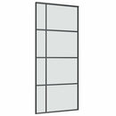 skydedør med hardwaresæt 90x205 cm sikkerhedsglas aluminium