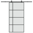 skydedør med hardwaresæt 102,5x205 cm sikkerhedsglas aluminium