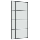 skydedør med hardwaresæt 102,5x205 cm sikkerhedsglas aluminium