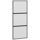 skydedør med hardwaresæt 90x205 cm hærdet glas og aluminium