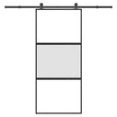 skydedør med hardwaresæt 90x205 cm hærdet glas og aluminium