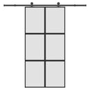 skydedør med hardwaresæt 102,5x205 cm hærdet glas og aluminium