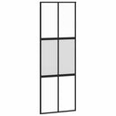 skydedør med hardwaresæt 76x205 cm hærdet glas og aluminium