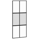 skydedør med hardwaresæt 90x205 cm hærdet glas og aluminium