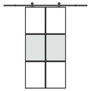 skydedør med hardwaresæt 102,5x205 cm hærdet glas og aluminium