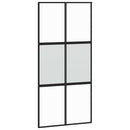 skydedør med hardwaresæt 102,5x205 cm hærdet glas og aluminium