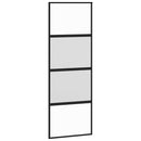 skydedør med hardwaresæt 76x205 cm hærdet glas og aluminium