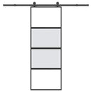 skydedør med hardwaresæt 76x205 cm hærdet glas og aluminium