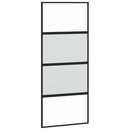 skydedør med hardwaresæt 90x205 cm hærdet glas og aluminium