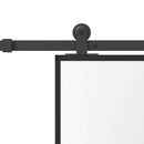 skydedør med hardwaresæt 76x205 cm hærdet glas og aluminium