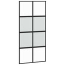 skydedør med hardwaresæt 90x205 cm hærdet glas og aluminium