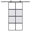 skydedør med hardwaresæt 102,5x205 cm hærdet glas og aluminium