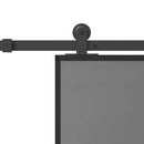 skydedør med hardwaresæt 76x205 cm hærdet glas og aluminium
