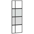 skydedør med hardwaresæt 76x205 cm hærdet glas og aluminium