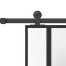 skydedør med hardwaresæt 76x205 cm hærdet glas og aluminium