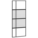 skydedør med hardwaresæt 90x205 cm hærdet glas og aluminium