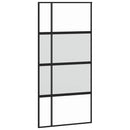 skydedør med hardwaresæt 102,5x205 cm hærdet glas og aluminium