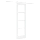 Skydedør ORKDAL Hvid 61 x 198,5 cm Massivt fyrretræ og glas