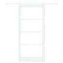 Skydedør ORKDAL Hvid 93 x 202 cm Massivt fyrretræ og glas