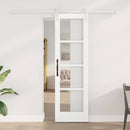 Skydedør ORKDAL Hvid 61 x 198,5 cm Massivt fyrretræ og glas
