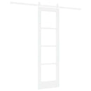 Skydedør ORKDAL Hvid 61 x 198,5 cm Massivt fyrretræ og glas