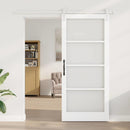 Skydedør ORKDAL Hvid 93 x 211 cm Massivt fyrretræ og glas