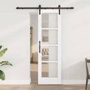 Skydedør ORKDAL Hvid 61 x 198,5 cm Massivt fyrretræ og glas