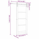 Skydedør ORKDAL Hvid 83 x 202 cm Massivt fyrretræ og glas