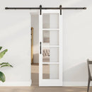 Skydedør ORKDAL Hvid 61 x 198,5 cm Massivt fyrretræ og glas
