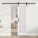 Skydedør ORKDAL Hvid 61 x 198,5 cm Massivt fyrretræ og glas