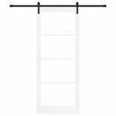 Skydedør ORKDAL Hvid 93 x 232 cm Massivt fyrretræ og glas