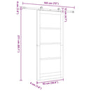 Skydedør ORKDAL 93 x 211 cm Massivt fyrretræ og glas