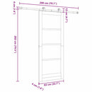 Skydedør ORKDAL 83 x 202 cm Massivt fyrretræ og glas