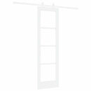 Skydedør ORKDAL 61 x 198,5 cm Massivt fyrretræ og glas Hvid