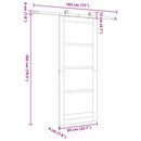 Skydedør ORKDAL 83 x 202 cm Massivt fyrretræ og glas Hvid