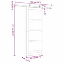 Skydedør ORKDAL 83 x 211 cm Massivt fyrretræ og glas Hvid