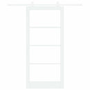 Skydedør ORKDAL 93 x 202 cm Massivt fyrretræ og glas Hvid