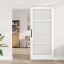 Skydedør ORKDAL 93 x 211 cm Massivt fyrretræ og glas Hvid