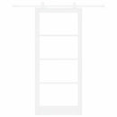 Skydedør ORKDAL 93 x 211 cm Massivt fyrretræ og glas Hvid