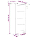 Skydedør ORKDAL 93 x 232 cm Massivt fyrretræ og glas Hvid