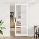 Skydedør ORKDAL 83 x 211 cm Massivt fyrretræ og glas Hvid