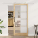 Skydedør ORKDAL 93 x 202 cm Massivt fyrretræ og glas