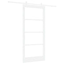 Skydedør ORKDAL 93 x 202 cm Massivt fyrretræ og glas Hvid