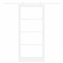 Skydedør ORKDAL 93 x 202 cm Massivt fyrretræ og glas Hvid